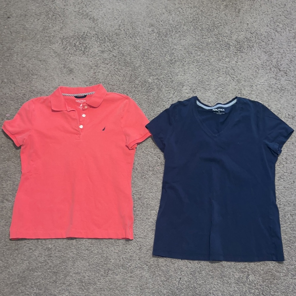 Two 2 Ladies Nautica Shirts Size Medium